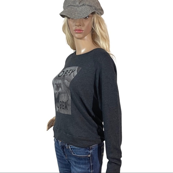 Obey charcoal gray lightweight sweatshirt - Picture 3 of 8